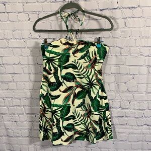 Andie Swim Womens The Waikiki Coverup Dress Tropical Print Cream/ Green Sz S NWT